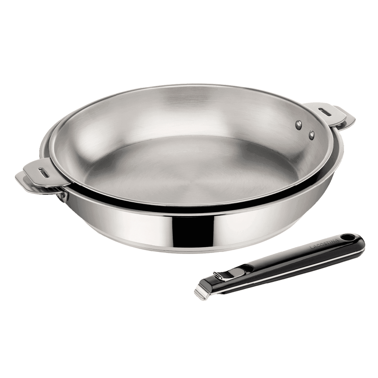 Lot 2 poêles inox revêtu avec poignée, Salvaspazio