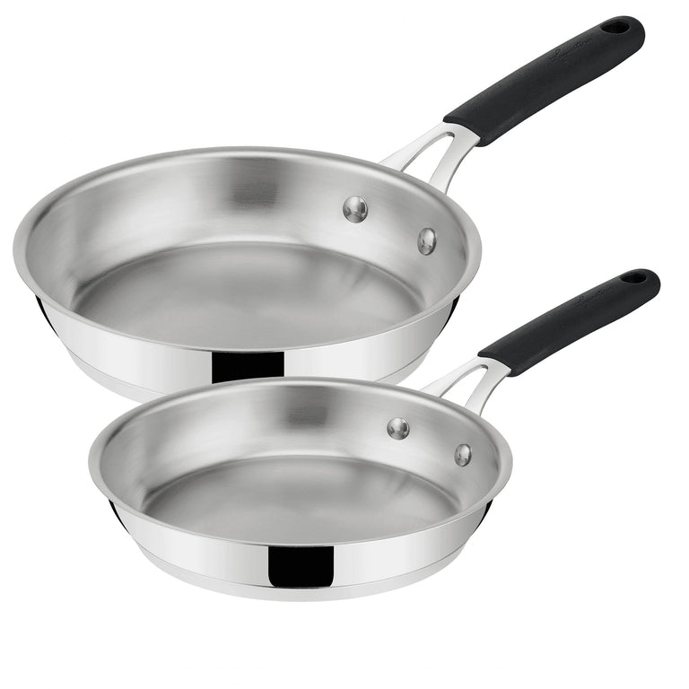 Lot de 2 poêles en inox Tempra® 24/28cm