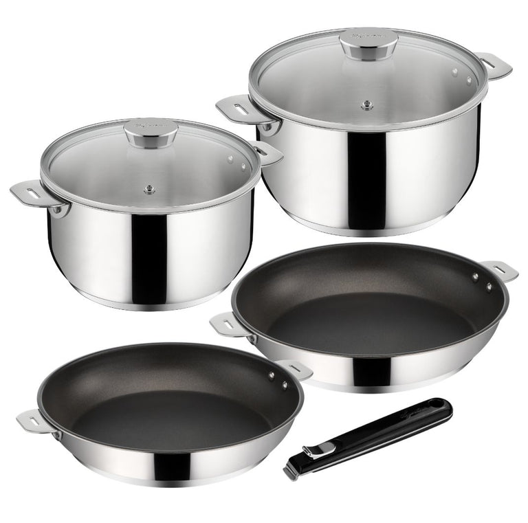 SALVASPAZIO+ Météorite inox revêtu, Set 7 pièces